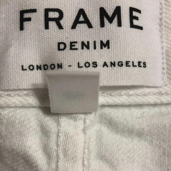 Frame Denim white denim skirt frayed hem Sz 29 VGUC - Picture 2 of 8